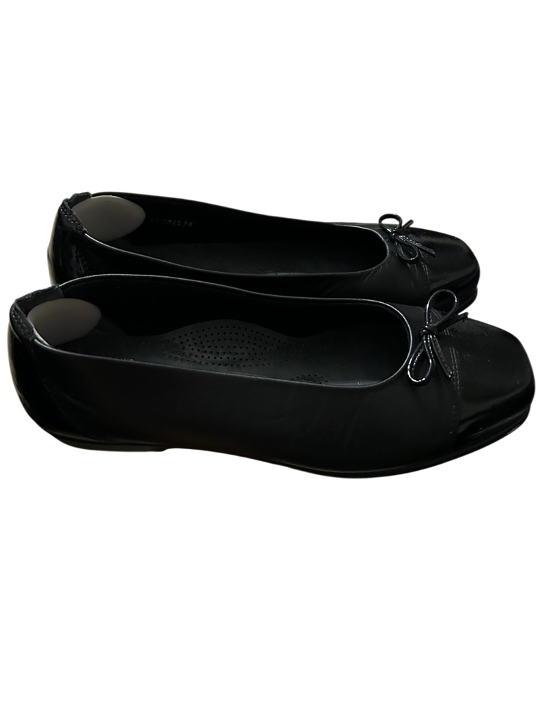 Sas Scenic Tripad Black Patent Cap Toe Ballet Flat Size 9.5 Ww